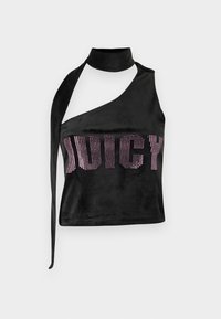 Musthave mustripsi must valge mustripsi särk must staaride rahakott. Rinnakorv on veluuri kangast, millel on asümmeetriline disain ja rhinestone aksessuaarid, mis kirjutavad "JUICY" eesmise osa peale.