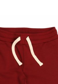 Bordeauxrote Jogginghose aus weichem, strukturiertem Stoff mit einem Kordelzug, ergänzt durch Kordelzug-Details in Cremefarben.