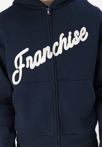 Franchise SIGNATURE ZIP HOODIE - Φούτερ με φερμουάρ - blue/beige