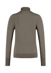 Taifun LANGARM RUND BASIC MIT ROLLKRAGEN - Strickpullover - wood
