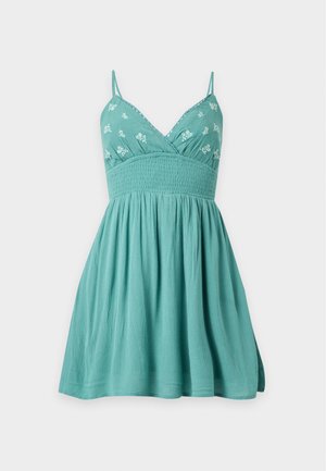 Hollister Co., BARE SMOCKED WAIST - Φόρεμα ημέρας - light blue