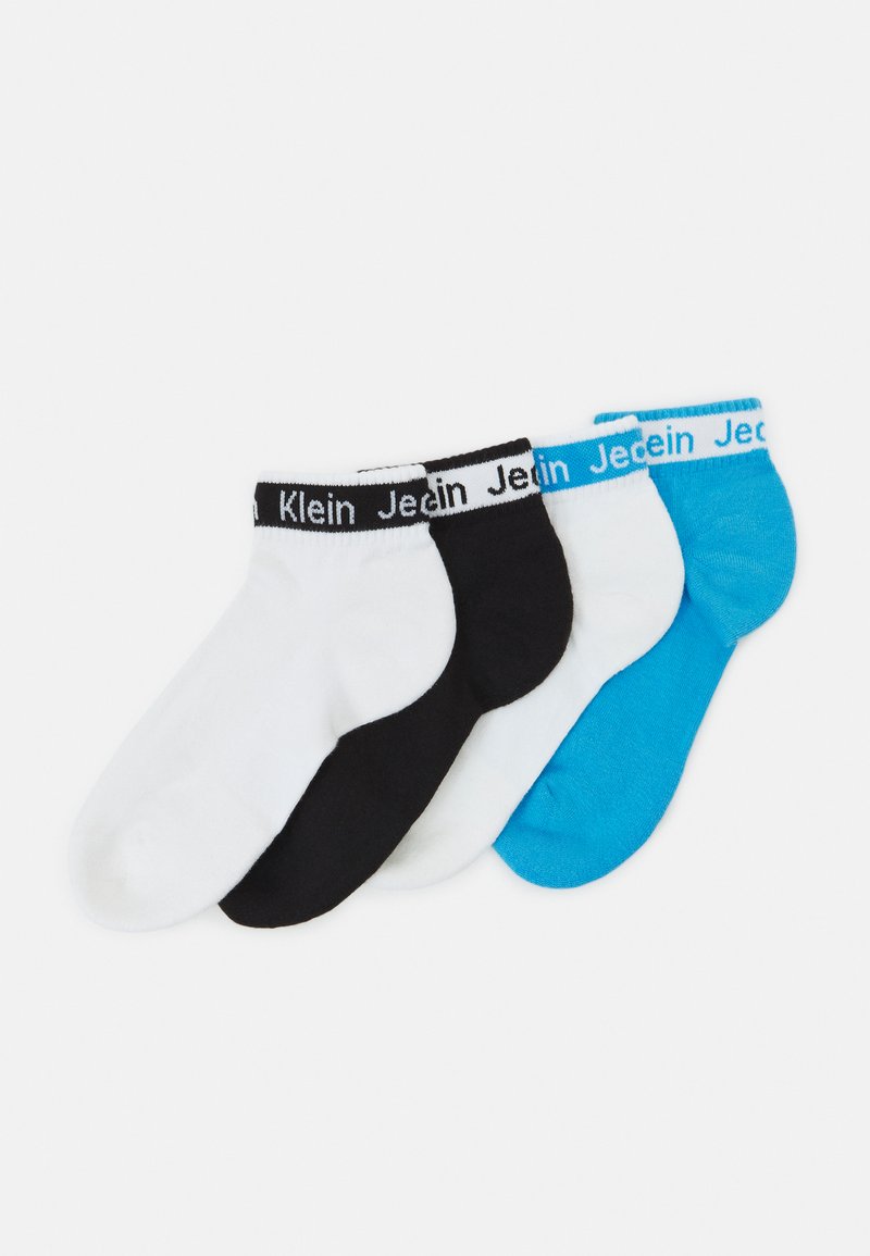 Calvin Klein Underwear QUARTER LOGO UNISEX 4 PACK Socks white/blue
