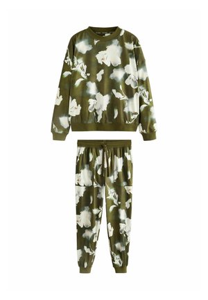 COSY LONG SLEEVE SET - Pyžamová súprava - olive green floral