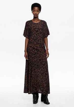 CORTA FRUNCIDO - Maxi šaty - leopard big marron oscuro