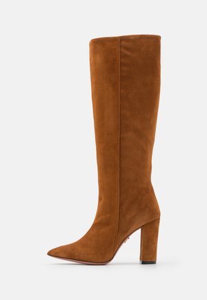CANDICE - Boots med høye hæler - cognac