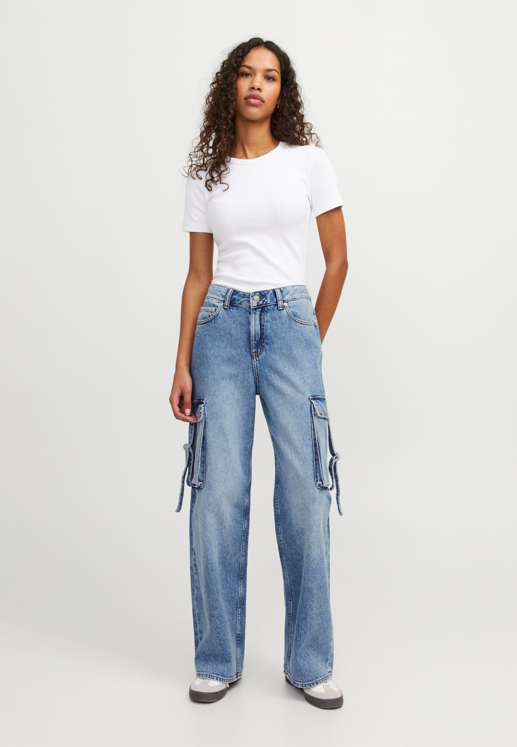 JJXX JXTOKYO WIDE CARGO - Relaxed fit jeans - light blue