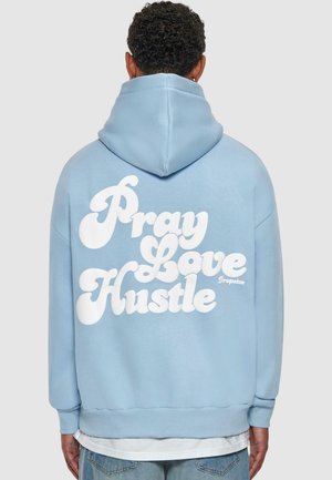 HEAVY  PRAY LOVE HUSTLE - Kapuzenpullover - baby blue