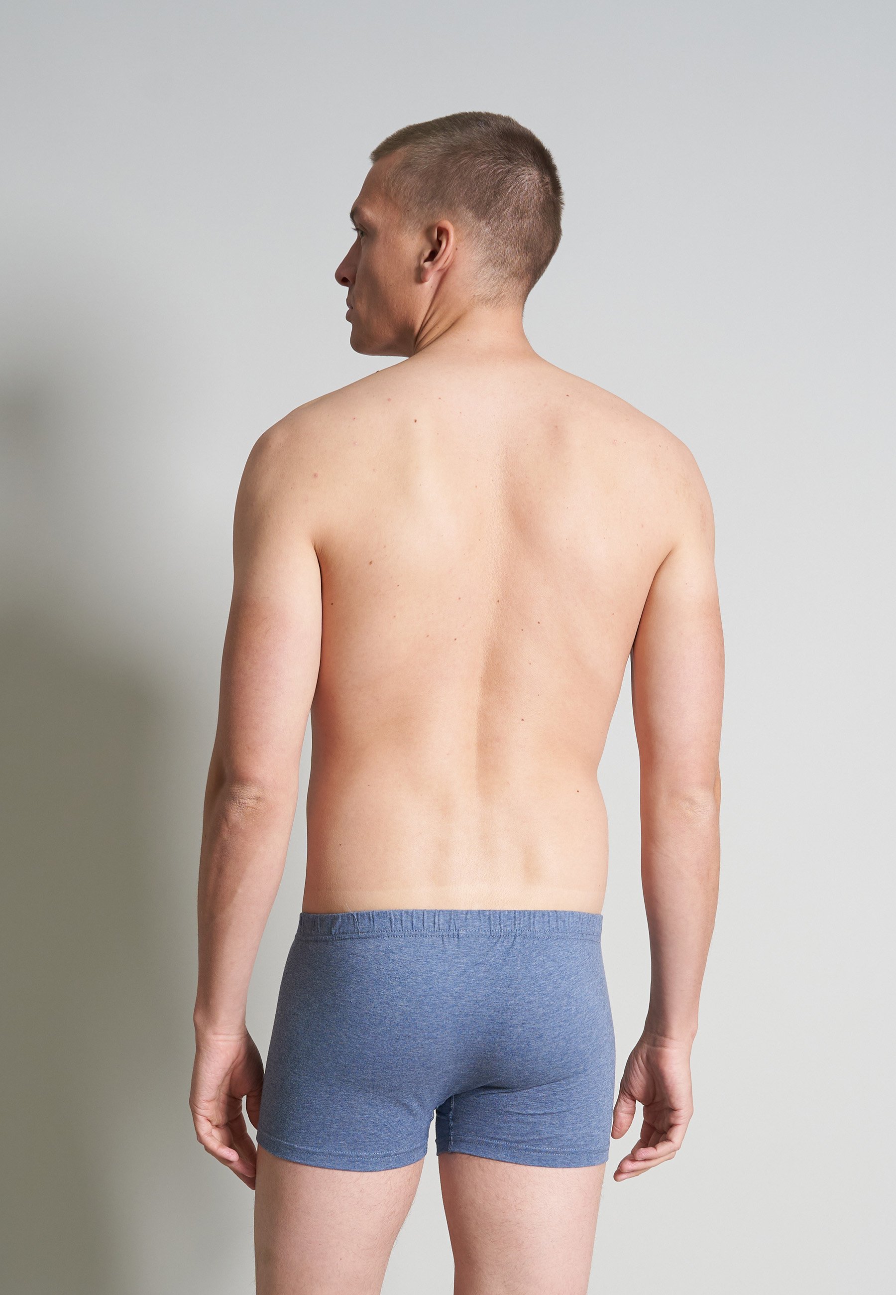 Götzburg® Boxershorts 3er Pack – Baumwolle/Elasthan, In Navy/grau/blau Melange, Größe M