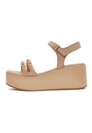 CHAIN - Plateausandaler - beige