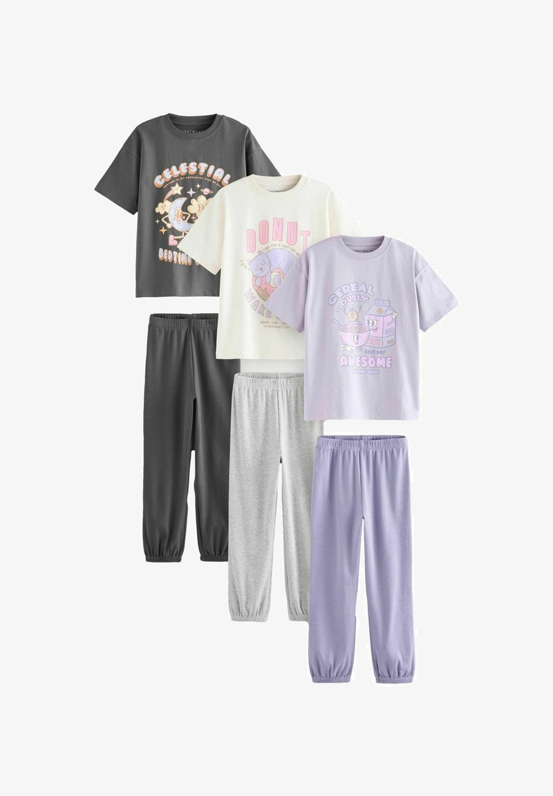 Next REGULAR FIT - 3 PACK SET - Nachtwäsche Set - charcoal grey