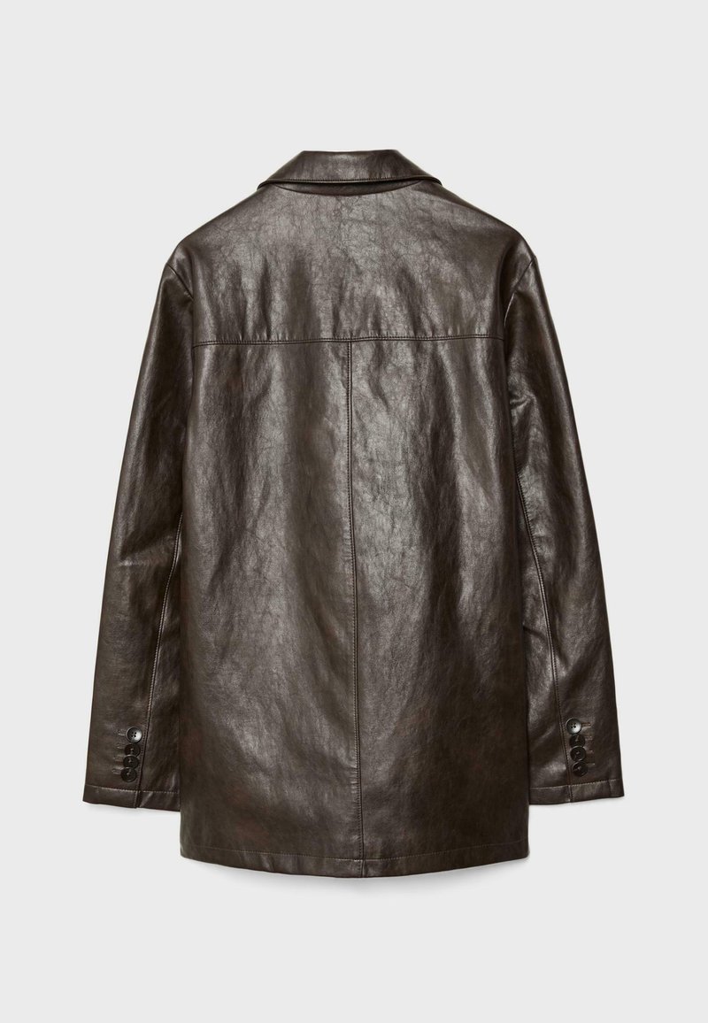 Napped Stradivarius Kurzmantel Grau Stradivarius Klassischer