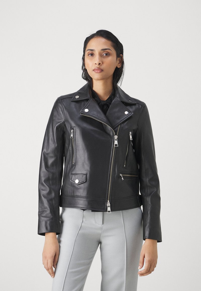 KARL LAGERFELD IKONIK GLITTER BIKER Leather jacket black Zalando.ie