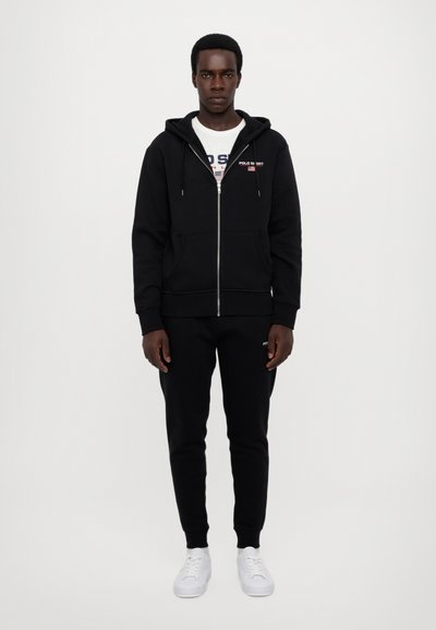 Polo Ralph Lauren POLO SPORT FLEECE FULL ZIP HOODIE - Cipzáras pulóver - black/white