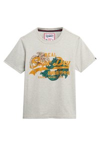 Superdry & Co TOKYO VINTAGE LOGO - Camiseta estampada - glacier grey marl