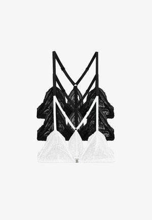 THE SET, REGULAR FIT - 3 PACK LACE TRIANGLE BRA - Triangle bra - black white