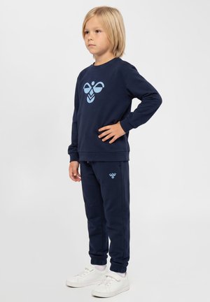 Hummel, HUMMEL HMLJR REG TUKAS PANTS UNISEX - Træningsbukser - dress blues flint stone