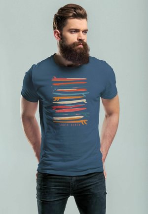 SURFBOARDS SOUTH BEACH CALIFORNIA USA SOMMER SURF - T-Shirt print - denim  blue  rot