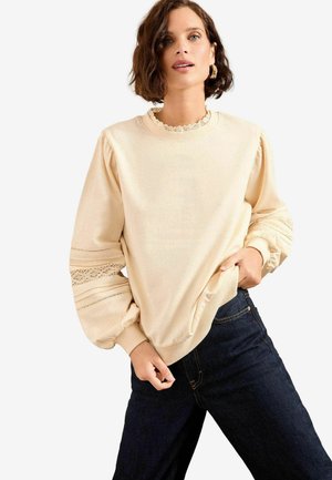 PETITE FIT  - Mikina - ivory pintuck