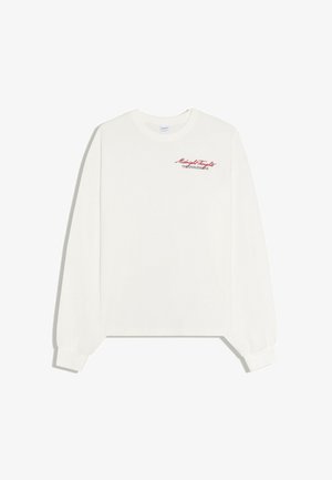 Bershka, LONG SLEEVE - PRINT T-SHIRT - Top s dlhým rukávom - white