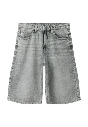 TWO SOON MIT STRASSSTEINEN - Shorts vaqueros - light grey denim