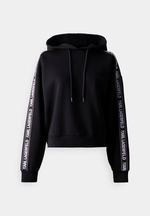 KARL LAGERFELD LOGO TAPE HOODIE - Sweater - black