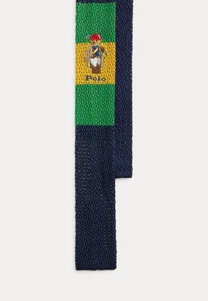 Polo Ralph Lauren POLO BEAR KNIT SILK TIE - Γραβάτα - navy/green/yellow