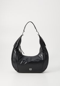 SLOUCHY HOBO BIG SHINY - Cabas - limo black/brushed silver