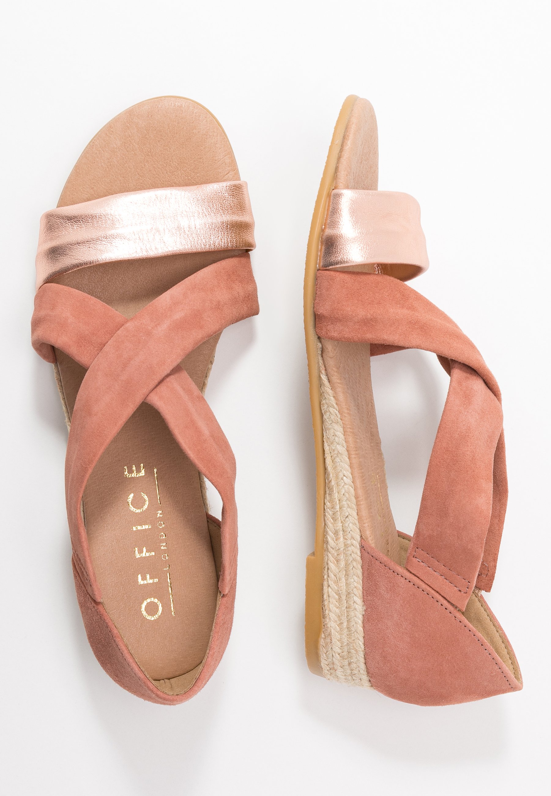 office hallie sandals rose gold