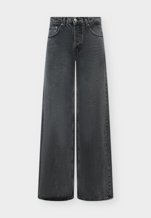 Topshop, TSHORIZON WIDE LEG DNM JEANS BLW - Wide Leg - black denim detail:washed