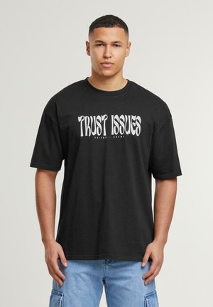 T-Shirt print - jet black washed