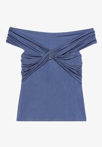 OFF SHOULDER DRAPED TOP - Základné tričko - dark blue
