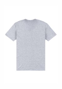 Grå bomulds T-shirt, korte ærmer, rund hals, glat tekstur, ingen grafik eller mønstre, ensfarvet design, standard pasform.