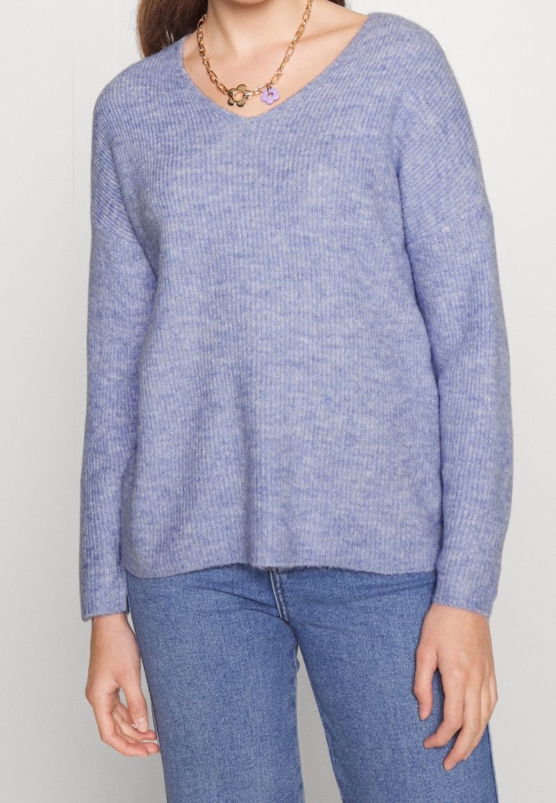 ONLY Petite Stickad tröja - mottled light blue