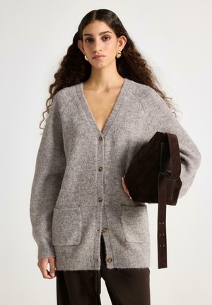 Cardigan - light brown melange