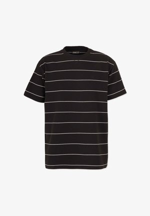 Honesty Rules FRENCH TERRY STRIPED - T-Shirt print - black