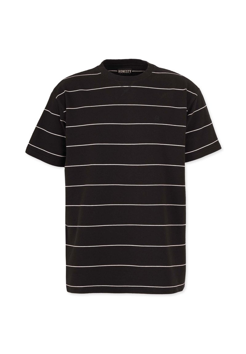 Honesty Rules FRENCH TERRY STRIPED - T-shirts print - black