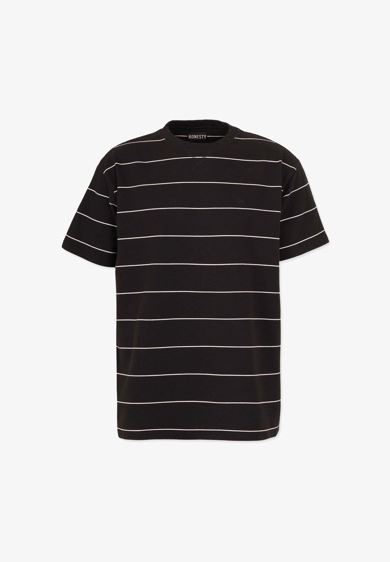 Honesty Rules FRENCH TERRY STRIPED - T-shirts print - black