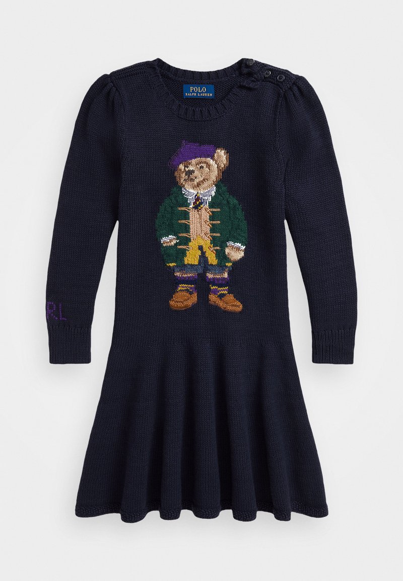 Polo Ralph Lauren POLO BEAR SWEATER DRESS - Svetríkové šaty - navy