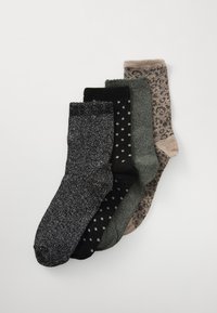 PCSEBBY GLITTER LONG MIX 4 PACK - Șosete - deep lichen green/deep/taupleo