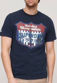 Superdry & Co GASOLINE WORKWEAR  - T-shirt imprimé - eclipse navy