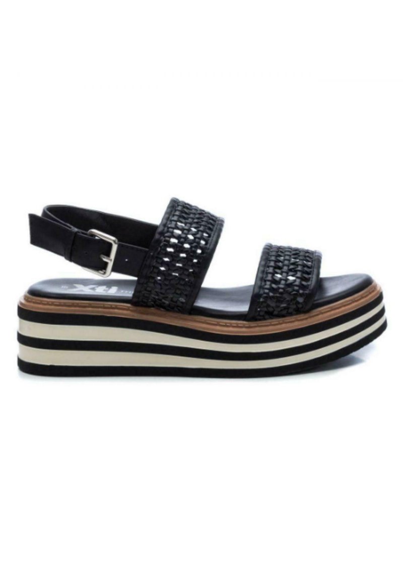 Sandali con zeppa in pelle nero Mjus | La Redoute