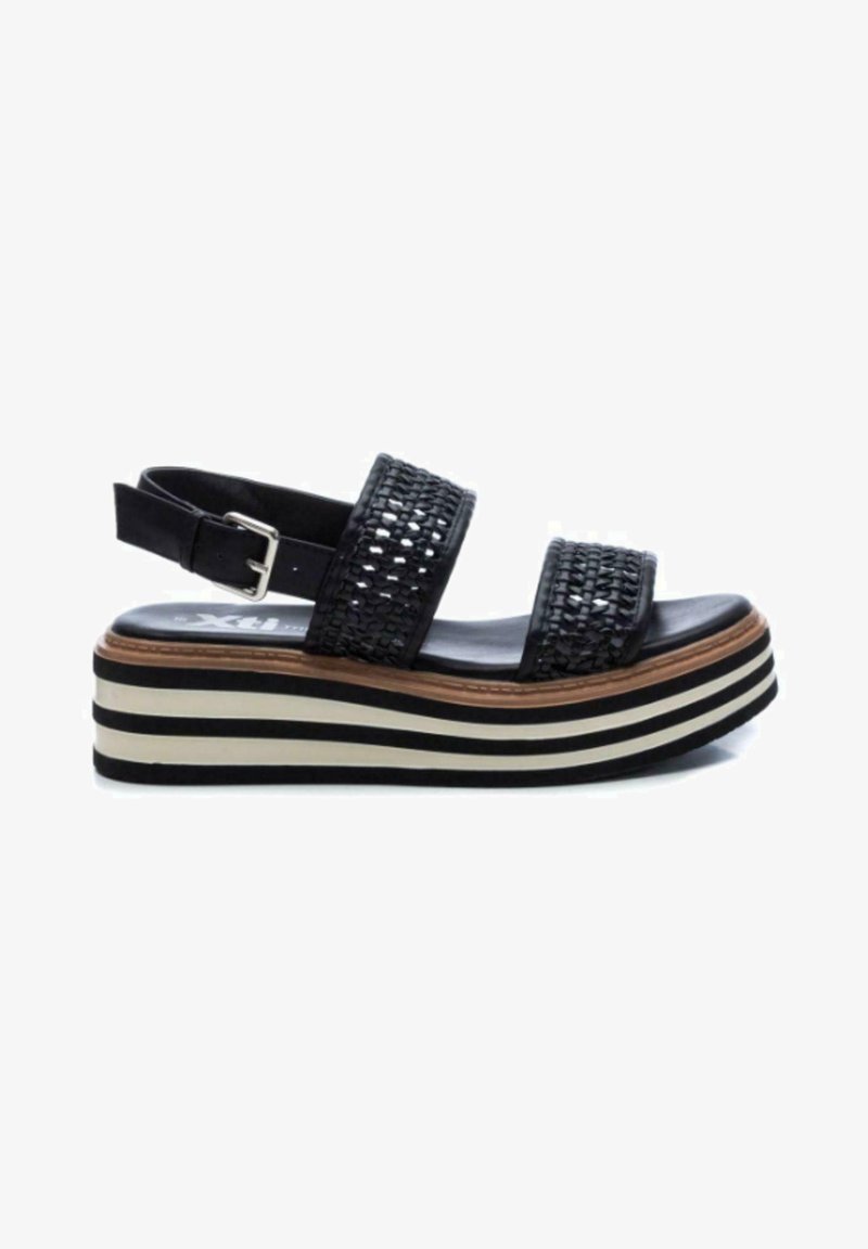 Sandali con zeppa in pelle nero Mjus | La Redoute Sandali con zeppa in pelle nero Mjus | La Redoute