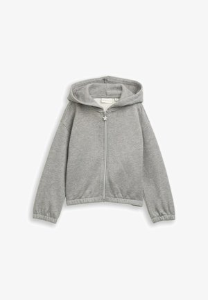 IN GLITZER-OPTIK - Športna jopa s kapuco na zadrgo - grey melange with glitter