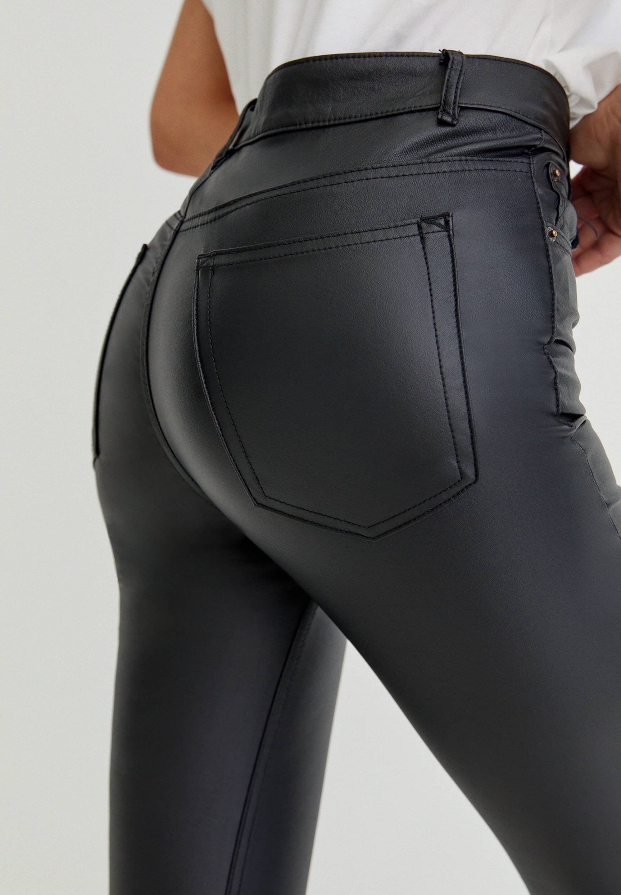 PULL\u0026BEAR High waist coated trousers 