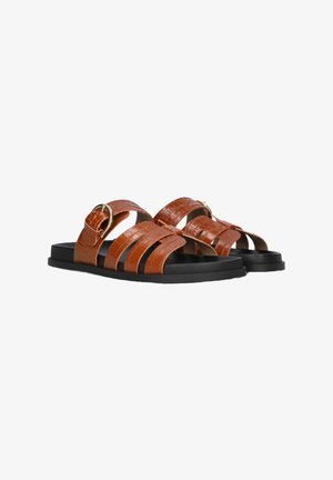 Notre-V, Pantolette flach - tabacco