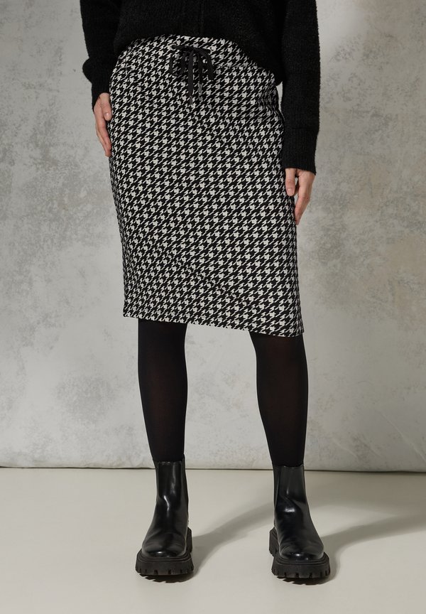 JACQUARD - Bleistiftrock - schwarz