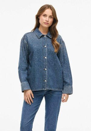 VIPAL GLITZER - Košilová halenka  - medium blue denim