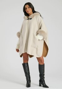 South Beach FAUX FUR PONCHO - Mantella - cream