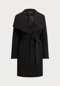 BELTED CREPE COLLAR WRAP COAT - Cappotto classico - black