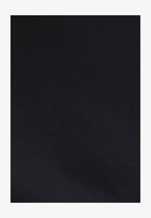 Zwarte stof met een gladde, matte textuur. Het oppervlak is vrij van patronen of ontwerpen en heeft een consistente kleur.